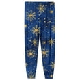 thumbnail image 7 of Iaqnaocc Christmas Pajama Pants Men Loose Pj Bottoms Casual Snowflake Print Pajama Pants Elastic Waist Comfy Pajama Pants with Pockets Royal Blue 2XL, 7 of 7