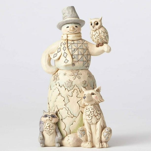 Jim Shore 4053688 White Woodland Snowman w/Owl New 2016 - Walmart.com - Walmart.com