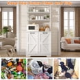 thumbnail image 6 of Timagebreze 68-inch White Bakers Rack with Trash Cabinet, Farmhouse Kitchen Organizer with 6 Shelves & Hutch, 6 of 8