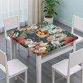 thumbnail image 3 of Pioneer Flower Floral Print Pattern Square Fitted Tablecloth with Elastic Edge,Square Table Cover,Washable Elastic Table Cover for Home Kitchen Party Decor 34"x34", 3 of 6