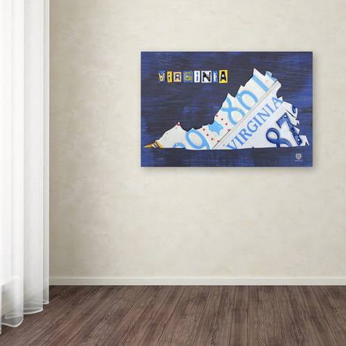 Trademark Fine Art 'Virginia License Plate Map' Canvas Art by Design Turnpike