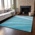 thumbnail image 6 of Addison Rugs Mayfield Washable Transitional Waves Teal Rectangle Rug, 8' x 10', 6 of 6