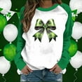 thumbnail image 4 of St Patricks Day Sweatshirt Women Shamrock Long Sleeve Shirt Casual Crewneck Pullover Adies Bow Print Tops St Patrick's Day Shirt, 4 of 7