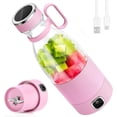 thumbnail image 1 of baomifa-Portable Blender, 6 Blades Electric USB Juicer Blender with Led Display,350ml Mini Blender For Shakes and Smoothies, 3000Mah Rechargeable Battery,For Family Outdoor Sports Travel,Rose Pink, 1 of 4