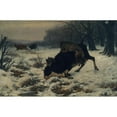 thumbnail image 3 of Otto von Thoren 14x11 Black Modern Framed Museum Art Print Titled - A Cow is Incurred by Wolves (Before 1872), 3 of 5