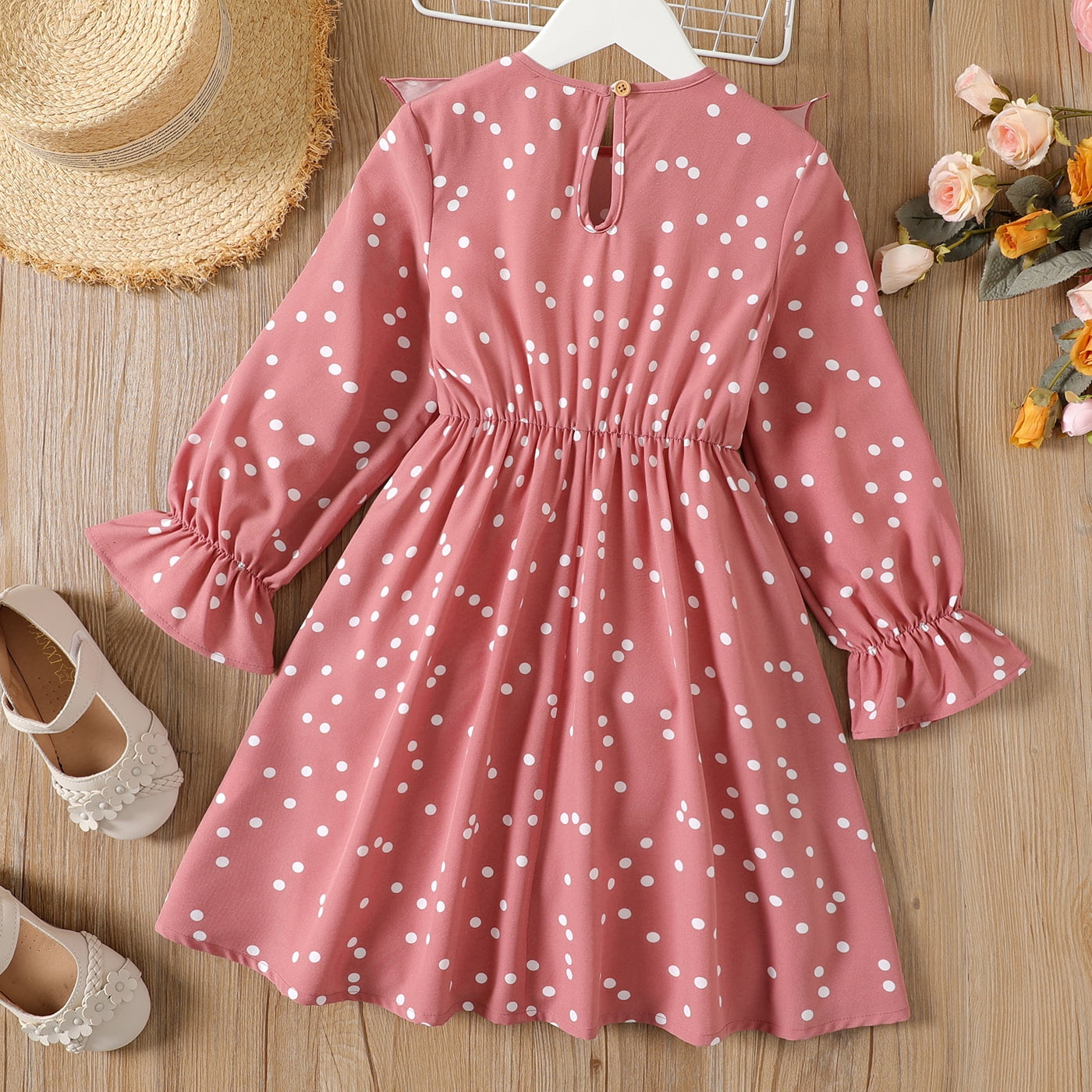 Baby Girl Satin Bowknot Design Polka Dots Sleeveless Tank Dress
