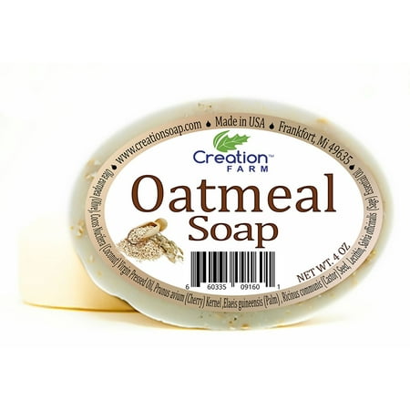 Handmade Oatmeal Soap - 100% Pure Botanical Soap 8 oz (2- 4oz Bar Pack) from Creation (Best Way To Store Soap Bars)