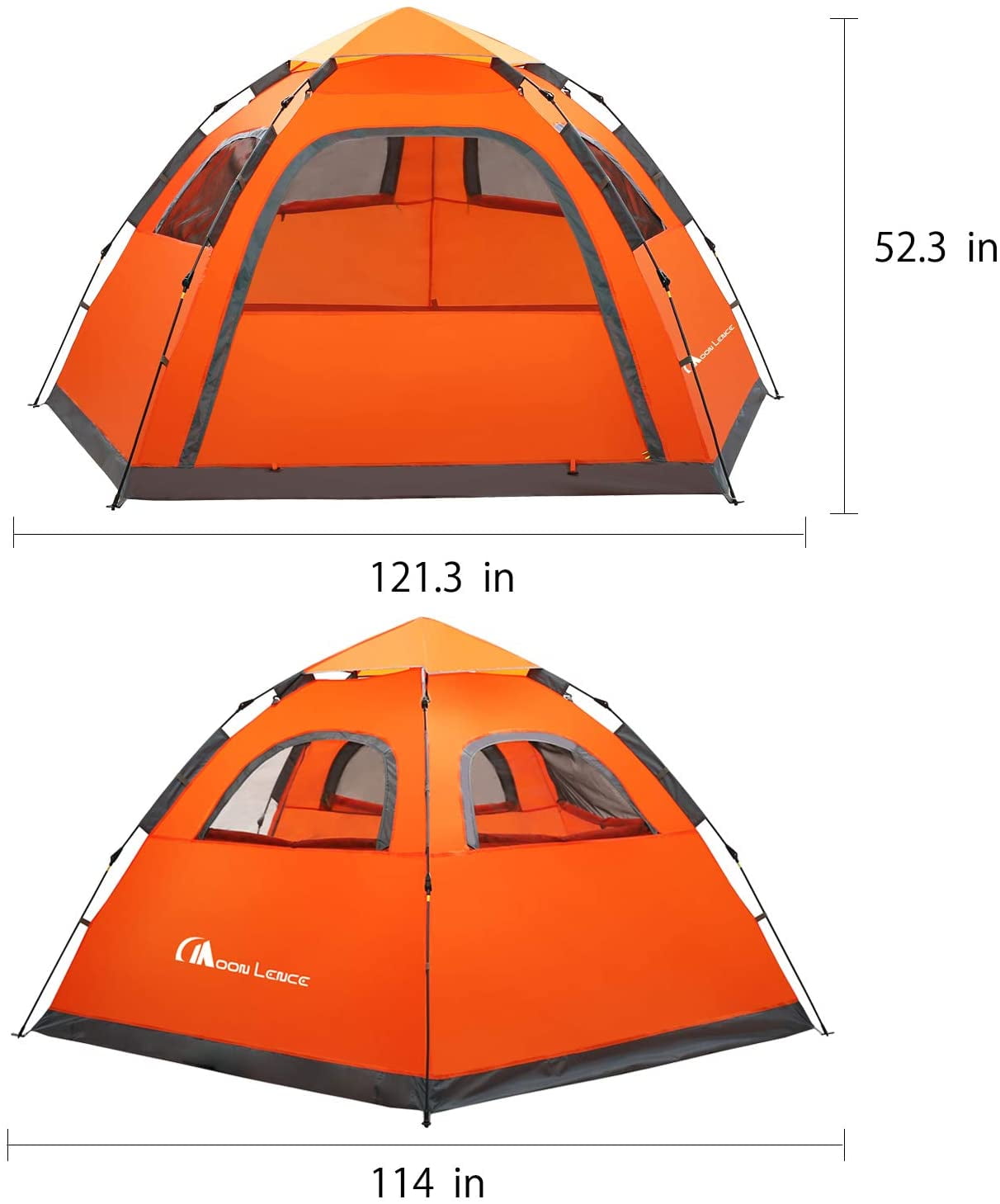 MOON LENCE Instant Pop Up Tent Family Camping Tent 4-5 Person 