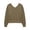 Brown, variant on Tqcoqu Women's Off Shoulder V Neck Sweatshirts,2026 Fall Long Sleeve Pullover Tops,Lightweight Comfy Y2K Casual Fall Outfits