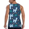 thumbnail image 3 of Xecao Alpaca Astronaut in Space Men's Tank Top Workout Quick Dry Sleeveless Gym Jogging Muscle Shirts Summer Swim Beach Tops, 3 of 9