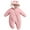 Pink, variant on WIBACKER 3-24M Infant Hooded Thick Romper Long Sleeve Zipper Fleece Warm Winter Coat for Baby Toddler Boys Girls
