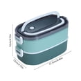 thumbnail image 3 of Lunch Box Container With Handle And Built In Cutlery Compartment Microwave Safe Food Storage 21.5 cm x 12 cm x 12 cm, 3 of 6