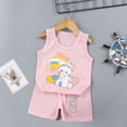 thumbnail image 2 of kpoplk Toddler Baby Boy Clothes Outfits Sleeveless Tops Striped Shorts Summer Baby Boys Clothes Set(Light Pink,3-4 Y), 2 of 9