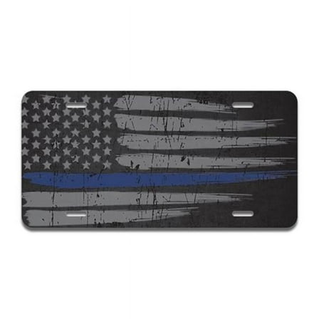 Aluminum License Plate - Thin Blue Line