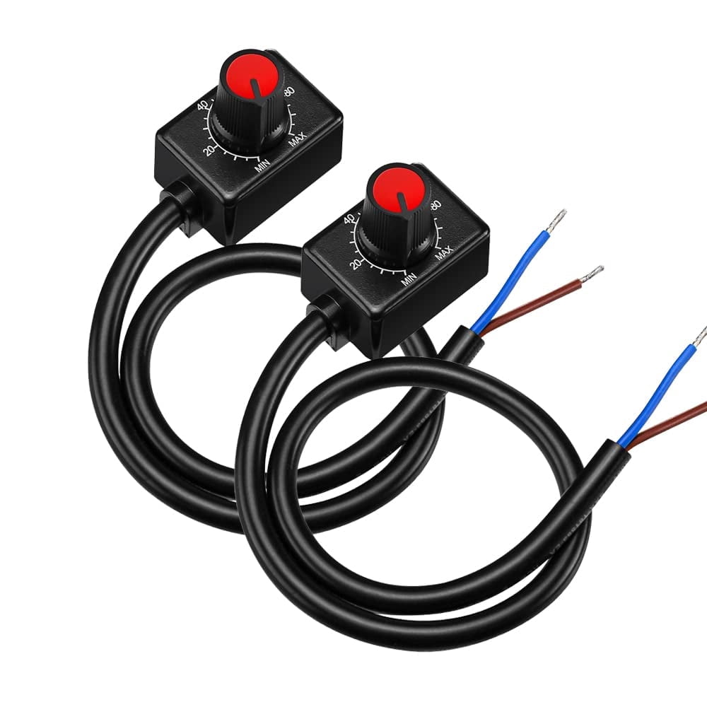 12V DC Double LED Dimmer Switch, Lighting Aluminum Material with USB Fast Charging Memory Function 2 Gang Rotary Control for Caravan Truck Vehicle