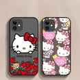 thumbnail image 4 of Luxury Hard Sanrio Hello Kitty Case For iPhone 15 14 13 12 11 Pro Max mini X XR XS 7 8 6 Plus SE 2020 2022 Shockproof Back Cover, 4 of 5