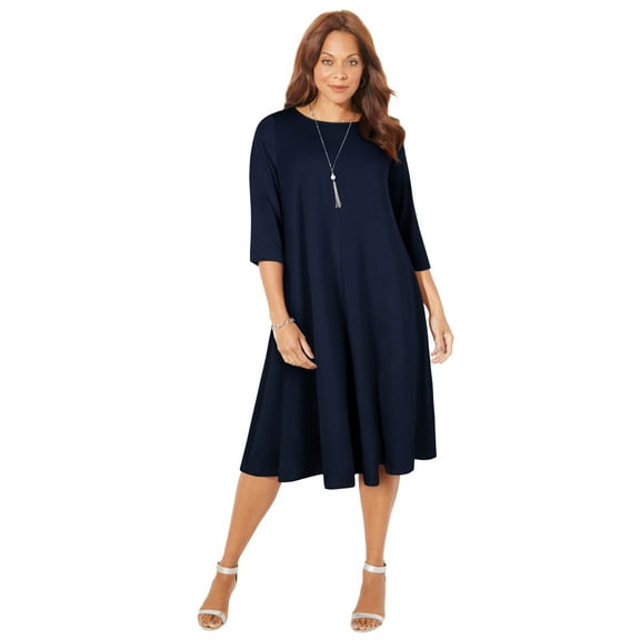 Catherines Women's Plus Size Petite Strawbridge Fit & Flare Dress