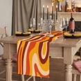 thumbnail image 2 of Table Runners 72 Inches Long Dress Scarves, Orange Brown Farmhouse Kitchen Table Runner, Coffee Tablerunners, Modern Farmhouse Abstract Patterned Art 14x72 Inch, 2 of 9