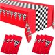 thumbnail image 1 of wonima02 6 PCS Racing Car Plastic Tablecloth Car Birthday Party Supplies Disposable Checkered Rectangular Racetrack Table Runner Table Covers for Kids Boy Car Theme Party, 54 x 108 Inch, 1 of 1