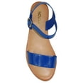 thumbnail image 2 of Soda Shoes Women Basic Gladiator Sandals Ankle Strap Open Toe BIGBOSS-S Royal Blue Patent 7, 2 of 2