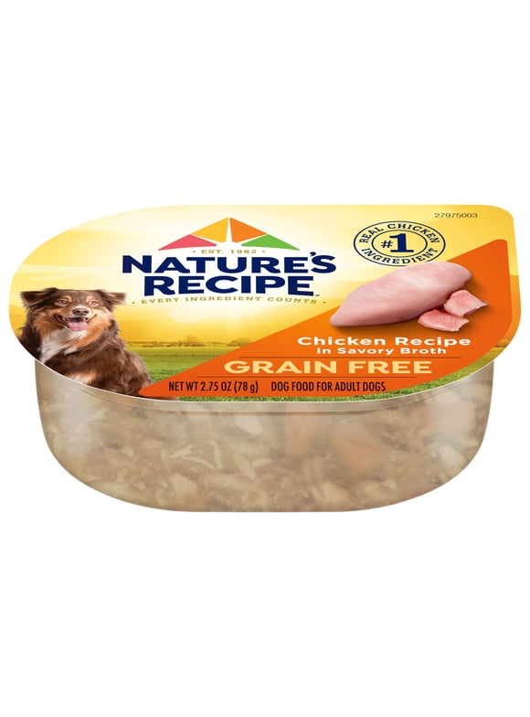 Nature's Recipe Wet Dog Food in Savory Broth, 2.75 Ounce Cups