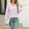 thumbnail image 5 of ZyeKqe Sweaters for Women Fall Winter Long Sleeve Shirts V Neck Knit Comfy Pullover Tops Loose Fitted Sweater, 5 of 8
