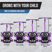 EzyRoller: Classic X - Purple - Ride-On Scooter, Cambering Motion, Pedal Free Cart, Hand Brakes, Extendable Frame, 154lb Capacity, Kids Ages 4+
