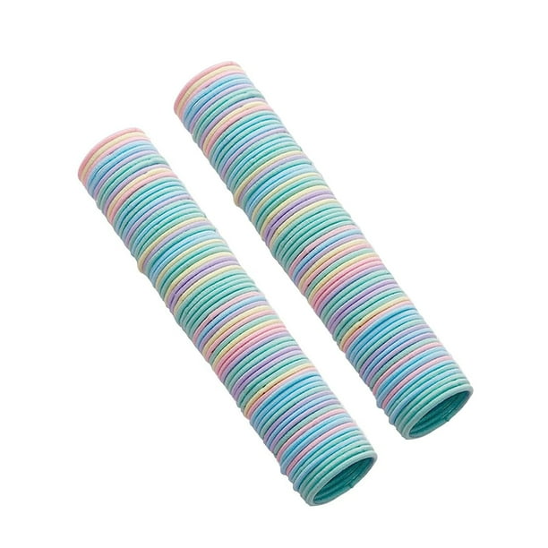 100 unidades de gomas para el pelo infantiles que no dañan el cabello. Adornos para el pelo de colores para bebés.