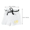 thumbnail image 3 of LULULION 3pcs Infant Football Costume Knitted Three Piece Set White Milk Cotton Baby Gift for 100 Days Celebration for Fan Gear, 3 of 4