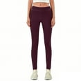 thumbnail image 2 of Workout Jean Leggings for Women with Pockets Stretch Faux-Denim Long Pants High Waist Yoga Casual Trousers (M, Purple), 2 of 8