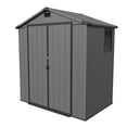thumbnail image 5 of Patiowell 6'x4' Resin Storage Shed, Lockable Door & Window, Durable All-Weather Outdoor Shed for Garden & Tool Storage, Dark Gray, 5 of 8
