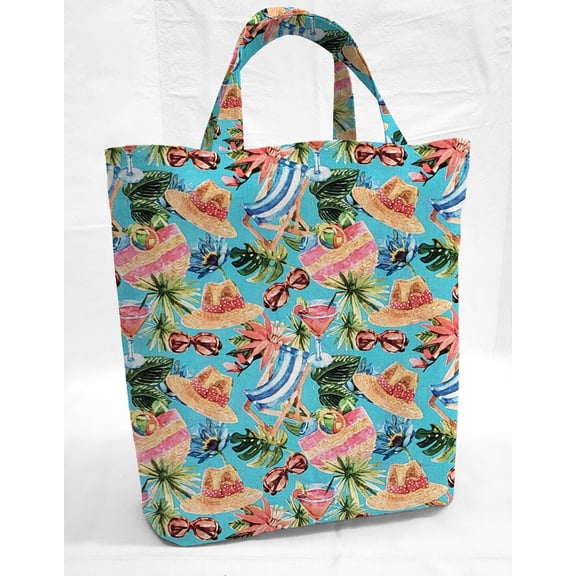 Beach Seaside Tote Bag (Small Oval Tote) Tropical