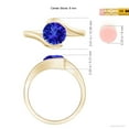 thumbnail image 5 of ANGARA Natural Semi Bezel-Set Solitaire Round 1.8 ct Tanzanite Bypass Ring in 14K Yellow Gold for Women (Size-8mm) | December Birthstone, Anniversary, Jewelry Gift for Women | Natural Tanzanite Ring, 5 of 9