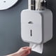 thumbnail image 4 of Portarrollos de papel higiénico de pared | Plástico blanco, instalación sin perforaciones | Estante impermeable para rollos de papel para baño, cocina, oficina y hogar, 4 of 5