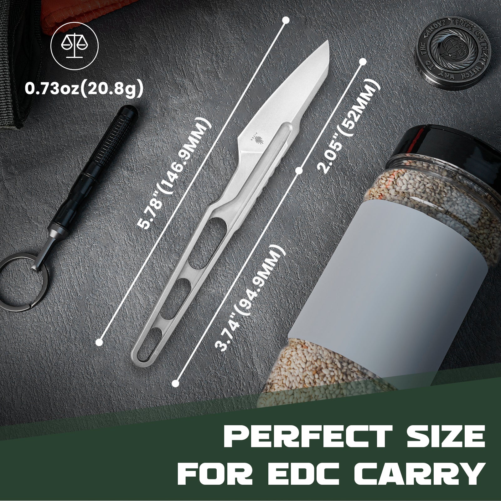 Kizer SCUTTLER Fixed Blade Knife D2 Blade D2 Handle Pocket Knife 1058A1