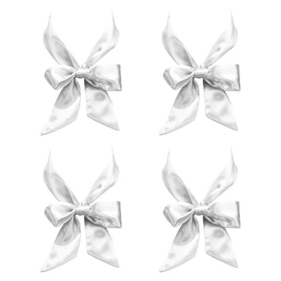 4 Pack Fashion Scarves for Women, Silky Satin Head Scarf 39" x 1.57", White