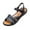 Black, variant on RUIYANQI Women's Flat Sandals,Leather Comfort Footwear with Bow Accent & Buckle for Daily Wear Black Women Sandal