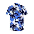 thumbnail image 5 of ZCFZJW Men's Hawaiian Shirt Big and Tall Regular Fit Casual Short Sleeve Floral Button Down Graphic T-Shirts Tropical Holiday Beach Vacation Tees Tops Blue#02 XL, 5 of 7