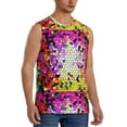 thumbnail image 2 of Fotbe Men's Colorful Tie Dye Stained Glass 3 Print Men's Sleeveless Muscle Tank Tops Casual T-Shirts for Gym Workout Beach-Large, 2 of 8
