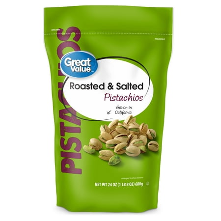 Great Value Roasted & Salted Pistachios, 24 Oz