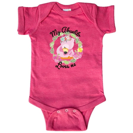 

Inktastic Baby Flamingo My Abuelito Loves Me with Flower Wreath Gift Baby Boy or Baby Girl Bodysuit