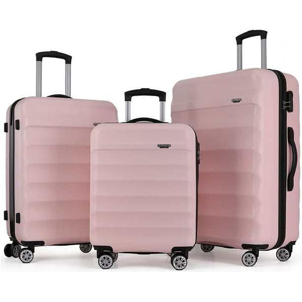 Ginza Travel 3 Pcs Luggage Set,Hard ABS Luggage Sets with Double ...