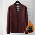thumbnail image 5 of Cárdigan de punto para hombre, ropa de otoño e invierno para personas de mediana edad y mayores, abrigo informal con cuello en V y botonadura suelta para hombre, 5 of 5