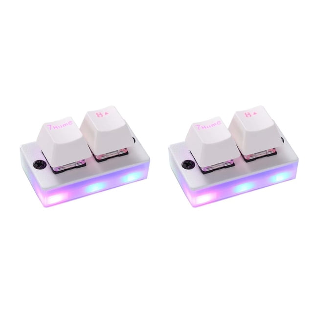 Sidaley USB C con cable Mini 2 Key Game Keypad RGB LED retroiluminado con una sola mano Type1