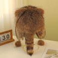 thumbnail image 4 of Aellinatey Ladies Mongolian Hat Russian Style Plush Hat with Raccoon Tail Keep Warm Hat, 4 of 18