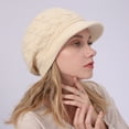 thumbnail image 2 of Yoyauz Women's Winter Knit Hats, Winter Brim, Beanies, Women's Casual Beanies, with Sunhat, Warm Newsboy Skull Hat, 2 of 6