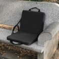 thumbnail image 6 of NFTIGB Outdoor Folding Stadium Chair Cushion Black Portable Floor Seat with Adjustable Backrest, Zippered Storage Pocket and Carrying Handle for Camping Bleachers, 6 of 9