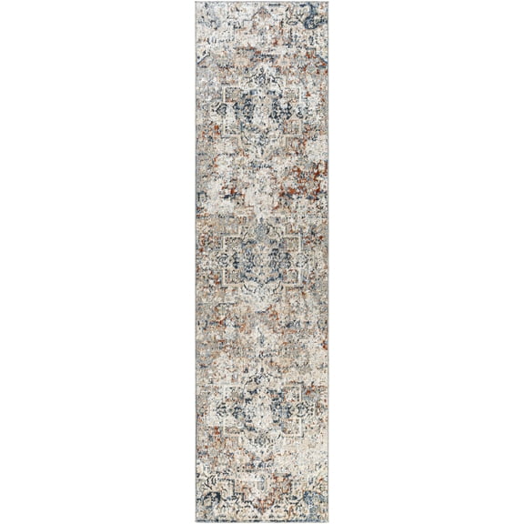BoutiqueRugs Loughrea Traditional Runner Rug - Navy, Denim, Medium Gray - 2'7" x 10' Runner