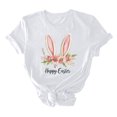 thumbnail image 3 of UPPADA Femmes Easter Oeufs Imprimé T-Shirts Heureux Easter Graphique Bunny Lapin Mignon T-Shirts Manches Courtes Décontracté Col Rond T-Shirts Été Basique Coupe Régulière Chemises Blanc,TTTG, 3 of 5