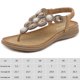 thumbnail image 2 of Sandalias planas bohemias cómodas con diamantes de imitación, zapatos de verano con soporte para el arco para mujer, 2 of 9